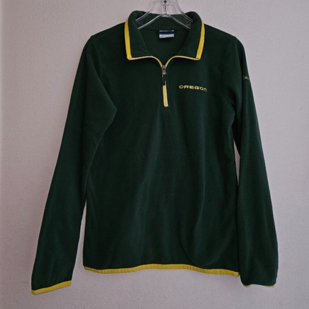 Columbia University of Oregon Ducks Fleece Pullover Boys XL 18-20 Green Yellow